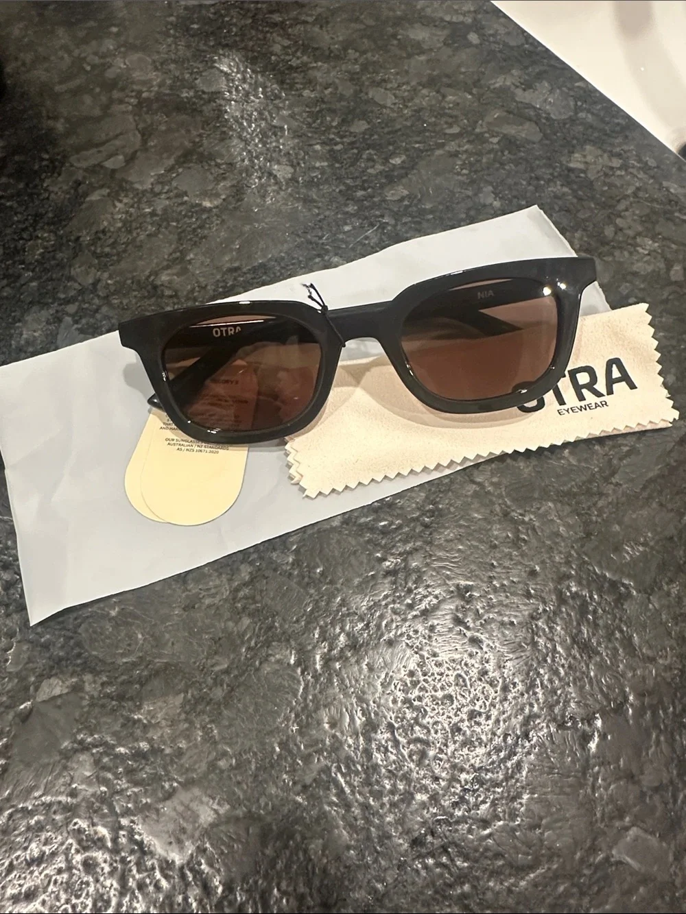 OTRA Black Sunglasses with Brown Lenses